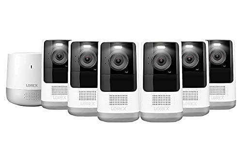 Lorex Home Hub 32GB with Six 2K QHD Wire-Free Battery-Operated Indoor/Outdoor Security Cameras