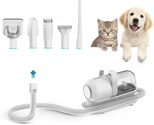 neabot P1 Pro Pet Grooming Kit & Vacuum Suction 99% Pet Hair, Professional Grooming Clippers with 5 Proven Grooming Tools for Dogs Cats and Other Animals