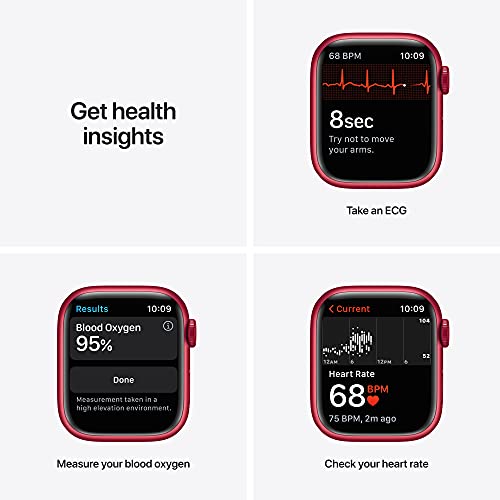 Apple Watch Series 7 (GPS, 41MM) (PRODUCT) RED Aluminum Case with (PRODUCT) RED Sport Band (Renewed) - AOP3 EVERY THING TECH 