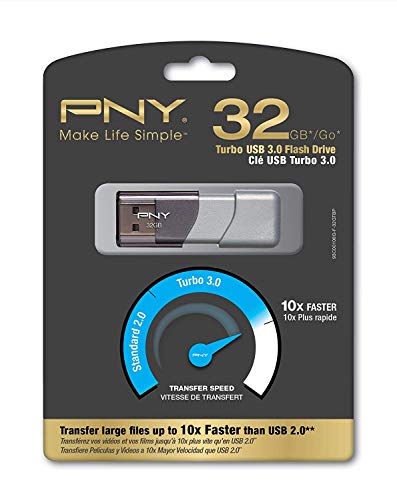 PNY USB 3.0 Flash Drive Elite Turbo Attache 3 Two Pack Bundle with (1) Everything But Stromboli Lanyard (32GB 2 Pack, Gray)