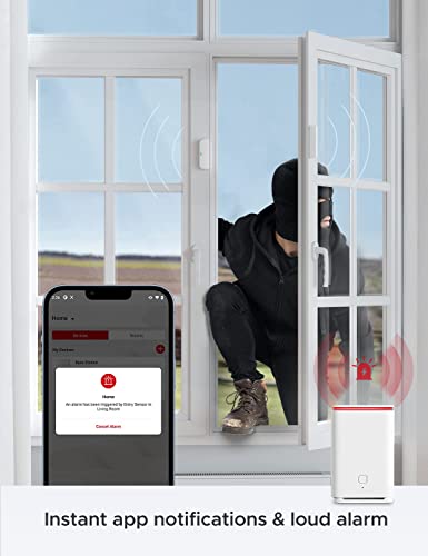 X-Sense 9-Piece Home Security System, 1 ¼-Mile Range Base Station, Compatible with Alexa, No Contract, Include 3 Motion Sensors, 4 Door/Window Sensors, 1 Remote Control, for Indoor Security