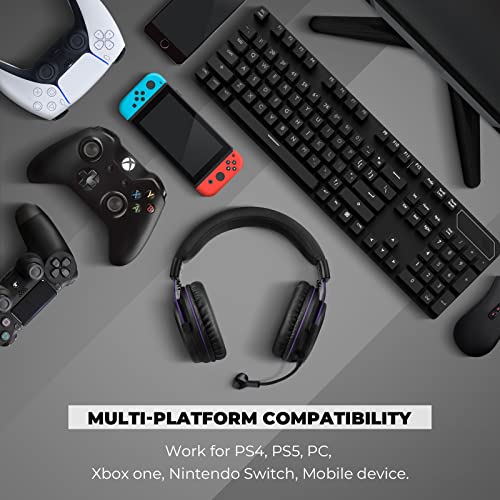 EKSA E900 Gaming Headset with Microphone - PC Headset with Detachable Noise Canceling Mic - Wired Headphones Stereo Sound Comfortable - Gaming Headphones for PC, PS4/PS5, Xbox One, Computer, School