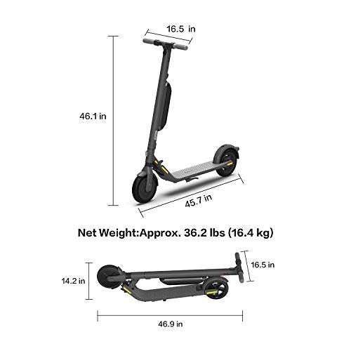 Segway Ninebot E45 Electric Kick Scooter, Lightweight and Foldable, Upgraded Motor Power, Dark Grey