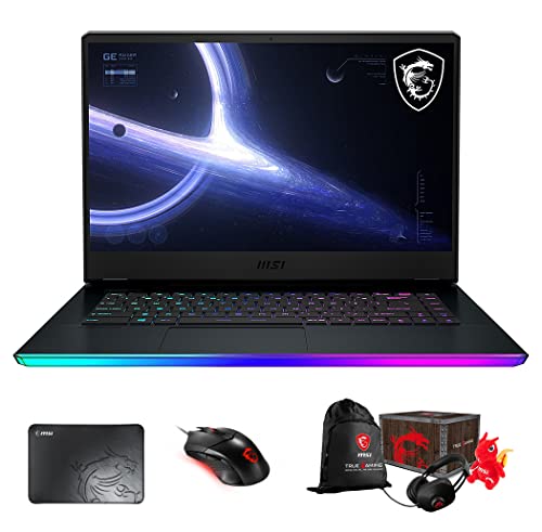 MSI GE66 Raider Gaming Laptop (Intel i9-11980HK 8-Core, 64GB RAM, 2x8TB PCIe SSD (16TB), RTX 3070, 15.6" 240Hz 2K Quad HD (2560x1440), WiFi, Win 10 Pro) with Loot Box, Clutch GM08, Pad