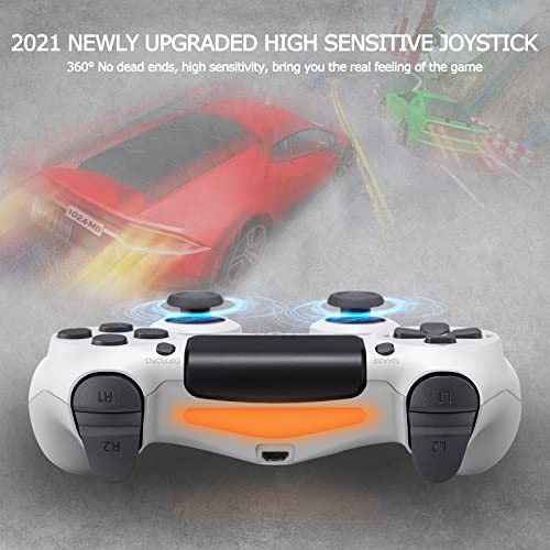 Euiyi PS-4 Wireless Controller,Game Gamepad Joystick Compatible with Playstation 4/Slim/Pro Console Built-in Speaker&Dual Vibration Motors (White)