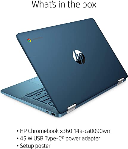 HP 14 Laptop, HP 14-inch X360 Chromebook Convertible 2-in-1 Touch Screen HD Laptop, Intel Celeron N4020 Processor, 4GB DDR4, 64GB eMMC, 802.11ac, Bluetooth, HDMI, Chrome OS, W/ Valinor Accessories