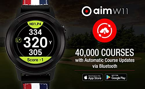 Golf Buddy Aim Golf GPS Watch, Premium Full Color Touchscreen, Preloaded with 40,000 Worldwide Courses, Easy-to-use Golf Watches (W11)