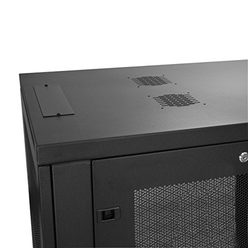 StarTech.com 19" 18U Server Rack Cabinet - 4-Post Adjustable Depth 2 to 30" Network Equipment Rack Enclosure w/Casters/Cable Management/1U Shelf/Locking Doors and Side Panels (RK1833BKM)