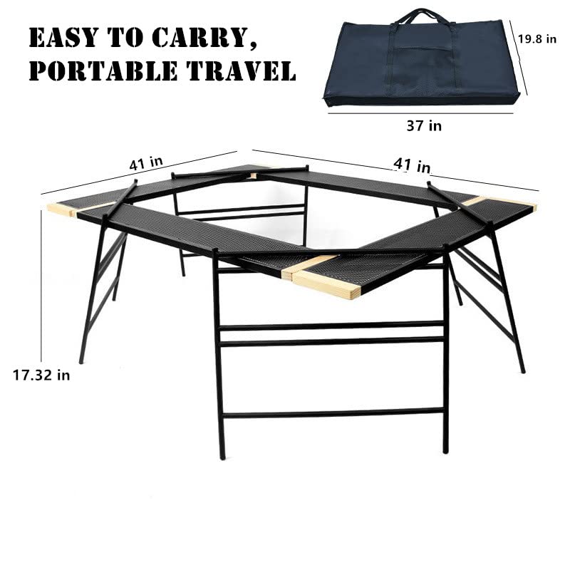 JOY-TECH Camping Table Outdoor Barbecue Table, Picnic Table plicable Table, Camping Portable Multi-Function Folding Table, self-Driving Travel Portable Picnic Table