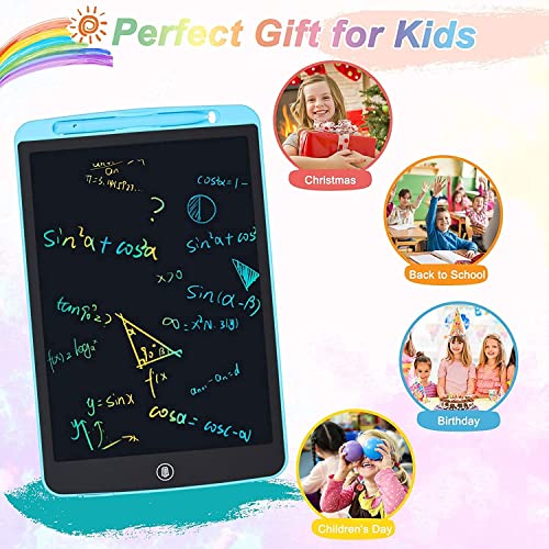 LCD Writing Tablet, 12 Inch Toddler Doodle Board,Colorful Drawing Tablet, Erasable Reusable Electronic Painting Pads, Educational and Learning Kids Toy for 3-7 Year Old Boys and Girls (Black)