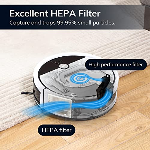 ILIFE V9e Robot Vacuum Cleaner, 4000Pa Max Suction, Wi-Fi Connected, Works with Alexa, 700ml Large Dustbin, Self-Charging, Customized Schedule, Ideal for Pet Hair, Hard Floor and Low Pile Carpet.