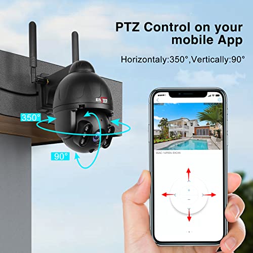 Enster PTZ Cameras for Home Security, 2MP Dual Band 2.4/5GHz WiFi Outdoor Pan Tilt Security Camera System, 4X Optical Zoom and 5MP HD 2.4Ghz/5Ghz WiFi Surveillance Cameras for Home Security