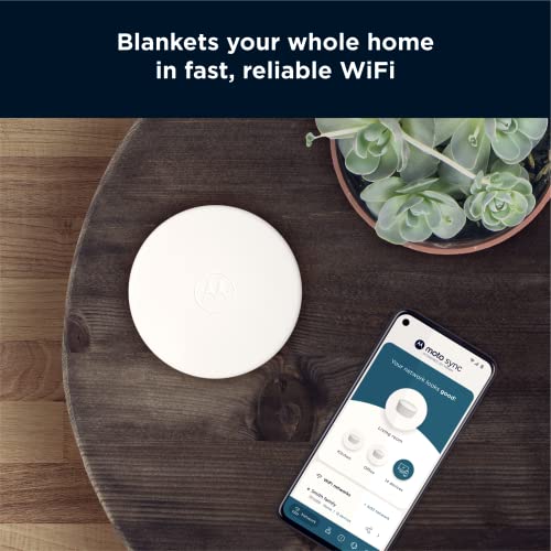 Motorola Q11 Mesh WiFi 6 System | Fast Reliable WiFi, Quick Easy Setup, Auto Security, Parental Controls, Advanced Motosync App | Replaces Router and Extender | AX3000 WiFi (One Pack)