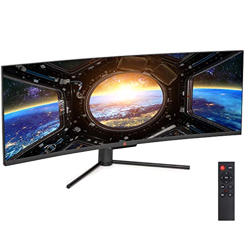 Deco Gear 3-Pack 49" Curved Ultrawide E-LED Gaming Monitor, 32:9 Aspect Ratio, Immersive 3840x1080 Resolution, 144Hz Refresh Rate, 3000:1 Contrast Ratio (DGVIEW490)