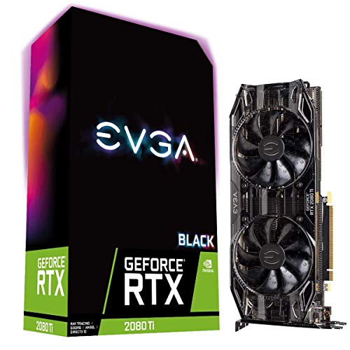 EVGA GeForce RTX 2080 Ti Black Edition Gaming, 11GB GDDR6, Dual HDB Fans & RGB LED Graphics Card 11G-P4-2281-KR (Renewed)