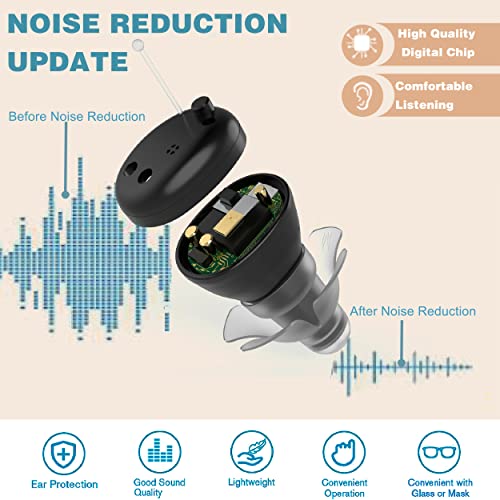 Hearing Aids,YorkSound Rechargeable Hearing Aids For Seniors Adults Hearing Amplifier With Noise Cancelling Portable Hearing Assist Devices With Volume Control( Black)