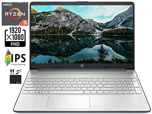 2022 Newest HP 15.6'' FHD IPS Laptop Computer, AMD Hexa-Core Ryzen 5 5500U (up to 4.0GHz, Beat i7-10710U), 8GB RAM, 512GB PCIe SSD,USB-C,HDMI, Wi-Fi, Webcam, Upto 9.5 Hours, Windows 11+MarxsolCables