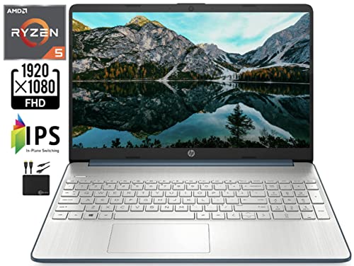 2022 Newest HP 15.6'' FHD IPS Laptop Computer, AMD Hexa-Core Ryzen 5 5500U (up to 4.0GHz, Beat i7-10710U), 16GB RAM, 512GB PCIe SSD,USB-C,HDMI, Wi-Fi, Webcam, Upto 9.5 Hours, Windows 11+MarxsolCables