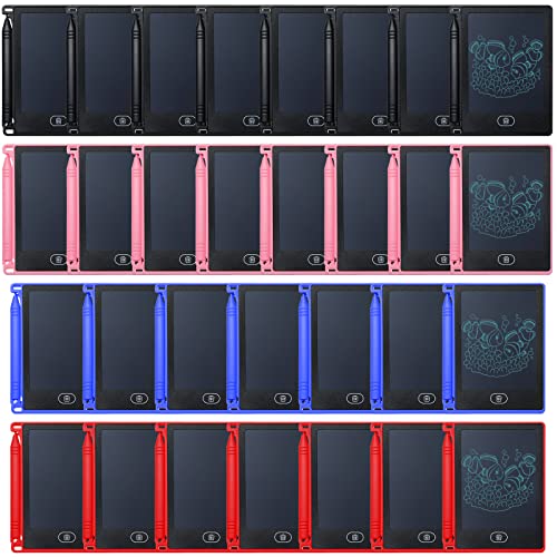 30 Pieces LCD Writing Tablet Mini Electronic Doodle Board 4.72 x 3.54 Inches Graphics Educational Toys Learning Writing Pad Erasable Drawing Pad Reusable Preschool Art Toys for Kids Birthday Favor