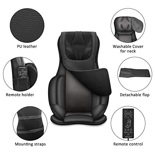 Snailax Full Body Massage Chair Pad -Shiatsu Neck Back Massager with Heat & Compression, Kneading Full Back Massage Seat Portable Chair Massagers for Back and Neck, Shoulder