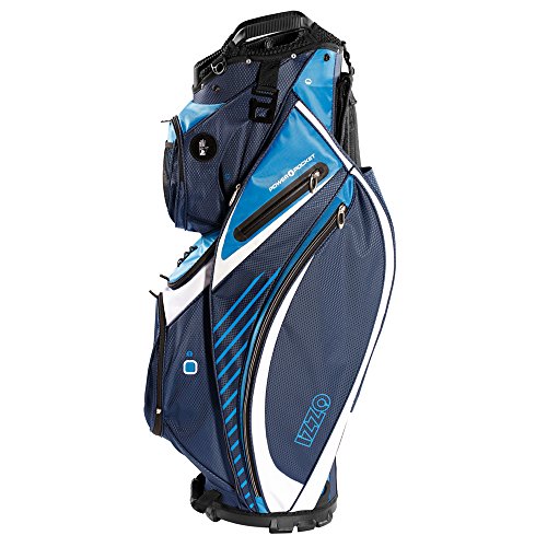 Izzo Golf Gemini Cart Golf Bag With Magnetic Ball Pockets, Dark Blue/Light Blue