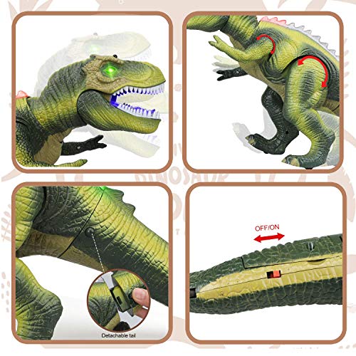 STEAM Life Remote Control Dinosaur Toys for Kids 3 4 5 6 7+ Light Up & Realistic Roaring Sound - T rex Dinosaur Toys - Electronic Walking Dinosaur Toys - Dinosaur Robot Toy for Kids Boys Girls (Green)