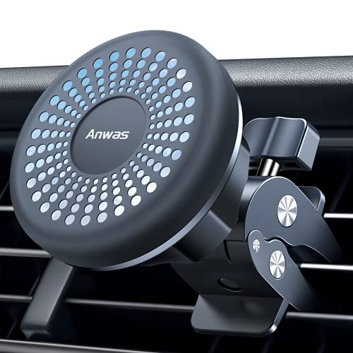 Magnetic Phone Holder for Car, [Bionic Alligator Clip] Anwas Universal Strong Car Vent Phone Mount, [6 Strong N52 Magnets] Cell Phone Holder Compatible with iPhone Samsung LG Google Pixel, etc