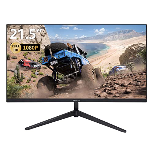 Computer Monitor, ZFTVNIE 21.5 Inch Full HD 1920 x 1080P LED Monitor (Frameless, 75Hz, 3ms, VESA, HDMI & VGA Ports), PC Monitor for Laptop Xbox Ones