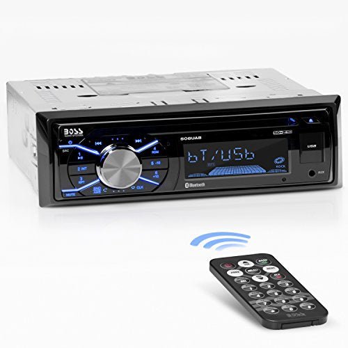 BOSS Audio Systems 508UAB Car Audio Stereo System - Single Din, Bluetooth Audio and Calling Head Unit, Aux-in, USB, Mechless, Built-in Microphone, CD Player, AM/FM Radio Receiver, Hook Up To Amplifier