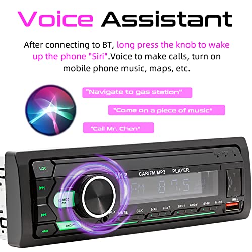 Single Din Car Radio with Bluetooth,Car Stereo with FM Car Radio/Voice Control.Car Stereo with Hand Free Calling/USB Fast Charging/TF/Aux