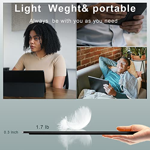 Portable Monitor-IVV 15.6inch 4K 3840 * 2160 USB-C Laptop Monitor HDMI Computer Display HDR IPS Travel Monitor/Premium Smart Cover & Speakers, External Monitor for Laptop PC Mac Phone PS4 Xbox Switch