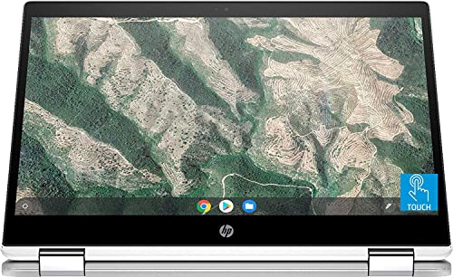 HP Chromebook X360 2-in-1 14.0” HD (1366 x 768) Touch-Screen Portable Laptop, Intel Celeron Processor N4000, 4GB Memory, 32GB eMMC Flash Memory, Webcam, Wi-Fi, Chrome OS, White