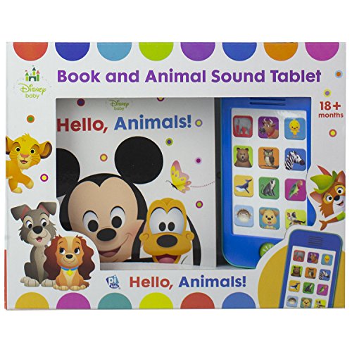 Disney Baby Mickey Mouse, Lion King, and More! - Hello Animals! Book and Animal Sound Tablet - Little My Own Phone - PI Kids (Play-A-Sound)