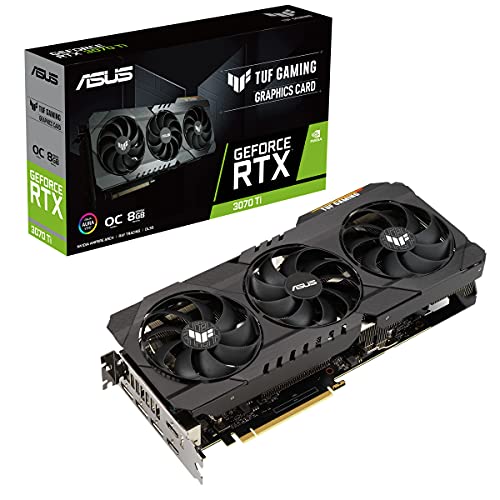 ASUS TUF Gaming NVIDIA GeForce RTX 3070 Ti OC Edition Graphics Card (PCIe 4.0, 8GB GDDR6X, HDMI 2.1, DisplayPort 1.4a, Dual Ball Fan Bearings, Military-Grade Certification, GPU Tweak II)