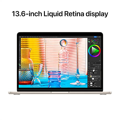 2022 Apple MacBook Air Laptop with M2 chip: 13.6-inch Liquid Retina Display, 8GB RAM, 256GB SSD Storage, Backlit Keyboard, 1080p FaceTime HD Camera. Works with iPhone and iPad; Starlight - AOP3 EVERY THING TECH 
