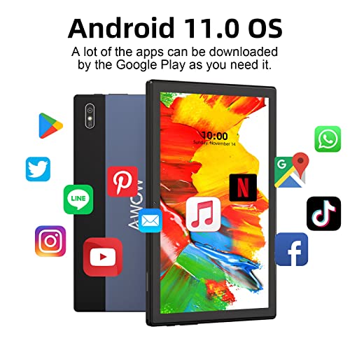 2 in 1 Android 11 Tablets 10.1 inch Tablet PC with Keyboard 1920 x 1200 IPS Convertible Touchscreen Laptop 2.0 GHz Octa-Core Processor 4GB RAM 128GB ROM 13MP Rear Camera Bluetooth WiFi 5000MAH