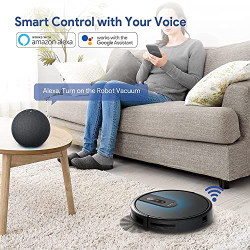 Robot Vacuum Cleaner, Bagotte 4-in-1 Robot Vacuum and Mop, Gyro Navigation, Carpet Automatic Boost,Virtual Boundary, Self-Charging, Alexa/App/WiFi Robot Vacuum for Pet Hair Hard Floor Carpets