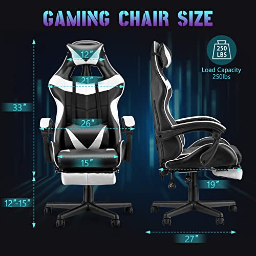 Bunny Pink Gaming Chair and Massage White Gaming Chair Bundle