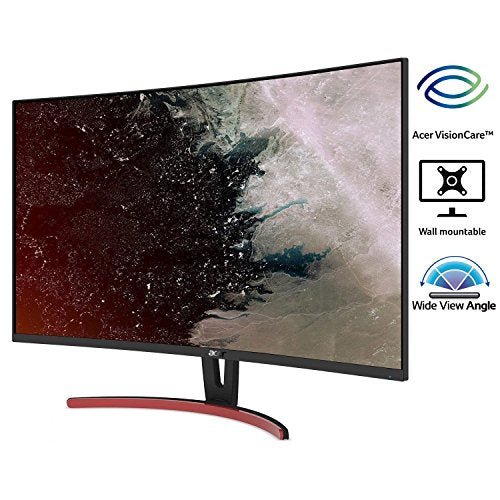 Acer ED323QUR Abidpx 31.5 Inches WQHD (2560 x 1440) Curved 1800R VA Gaming Monitor with AMD Radeon FREESYNC Technology - 4ms; 144Hz Refresh Rate; Display Port, HDMI Port & DVI Port, Black