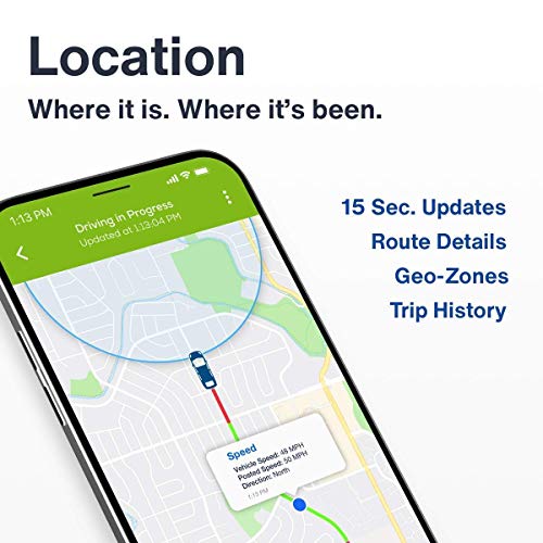 Bouncie - GPS Car Tracker [4G LTE], Vehicle Location, Accident Notification, Route History, Speed Monitoring, GeoFence, No Activation Fees, Cancel Anytime, Family or Fleets