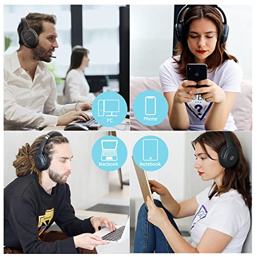Wireless Noise Isolation Headphones with Mic, SUPSOO Over Ear Bluetooth Wireless Wired Gaming Headset Bass for PS5/PS4/PS4 Pro/Xbox/Nintendo Switch, Studio Stereo Sound,for Travel Home Office