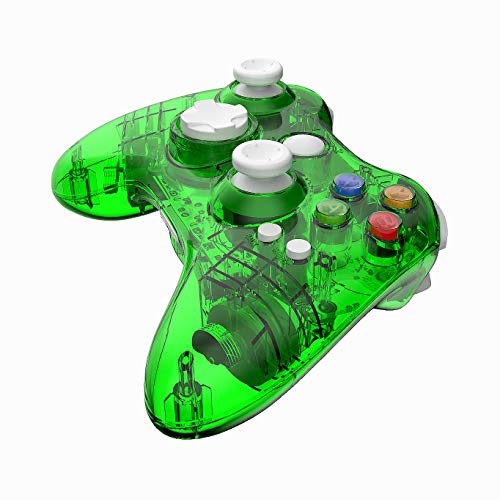 Wireless Controller Compatible with 360 Double Motor Vibration Wireless Gamepad Gaming Joypad, Green - PAWHITS