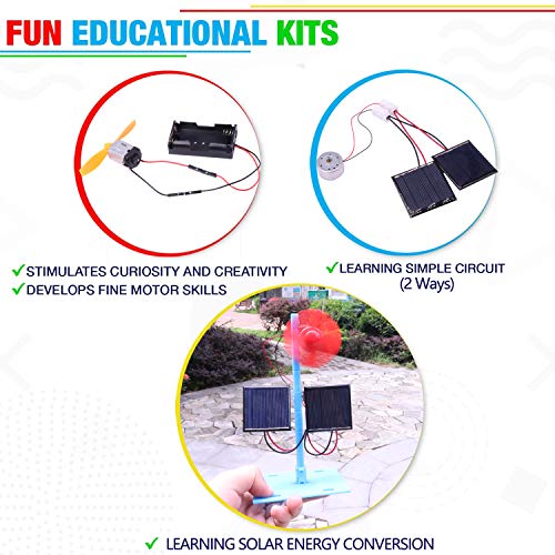 4 in 1 Solar Power & Electric Motor STEM Kits,Science Experiment Projects for Kids Beginners,Electronic Assembly Solar Powered Toy Kit,DIY Educational Engineering Experiments for Boys and Girls