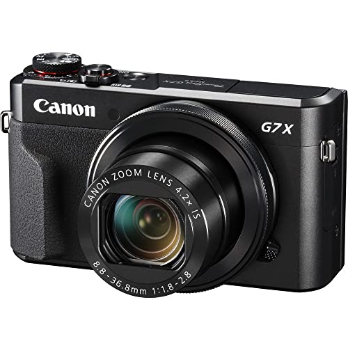 Canon PowerShot G7 X Mark II Digital Camera (1066C001), 64GB Card, NB13L Battery, Corel Photo Software, Card Reader, Soft Bag, Flex Tripod + More (International Model)