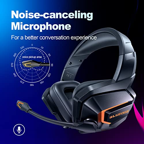 Gaming Headsets, Lossless Bass Surround, Extra-Thick Over-Ear Gaming Headphones, Light&Durable Fiberglass Frame, Wired Gaming Headset with Microphone for PS4/PS5/PC/Xbox/Switch