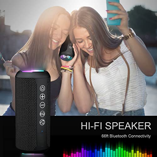 Ortizan Portable Bluetooth Speaker, IPX7 Waterproof Wireless Speaker with 24W Loud Stereo Sound, Outdoor Speakers with Bluetooth 5.0, 30H Playtime,66ft Bluetooth Range, Dual Pairing for Home