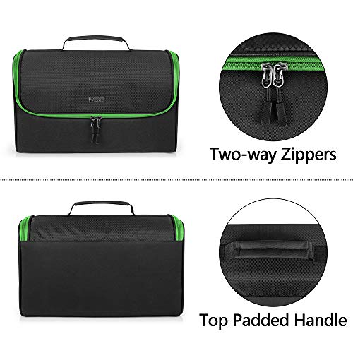 Trunab Game Disc Case Hold Up to 24 Discs, Portable Storage Bag Gaming Disk Organizers, Compatible with Xbox 360/Xbox One/Xbox Series X/S/PS4/PS4 Pro/PS3/PS5, Green (Patent Pending)