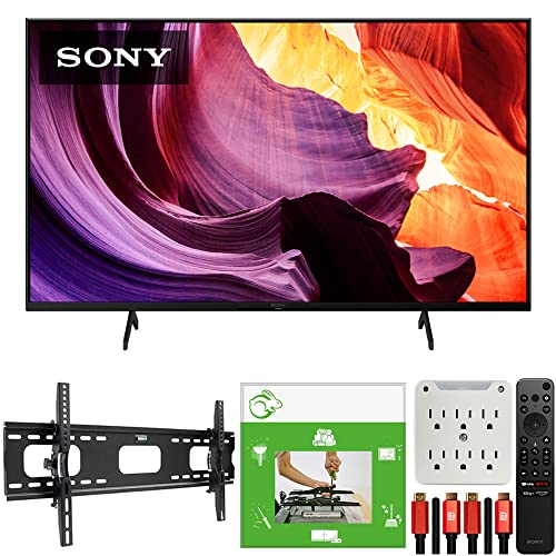 Sony KD-65X80K 65" X80K 4K Ultra HD LED Smart TV 2022 Model Bundle with TaskRabbit Installation Services + Deco Gear Wall Mount + HDMI Cables + Surge Adapter