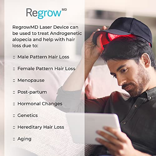 HairMax RegrowMD Laser Hair Growth Cap, FDA Cleared, 272 Medical Grade Lasers, Hair Loss Treatment for Men and Women, Full Scalp Treatment to Reverse Thinning Hair while growing Denser, Fuller Hair