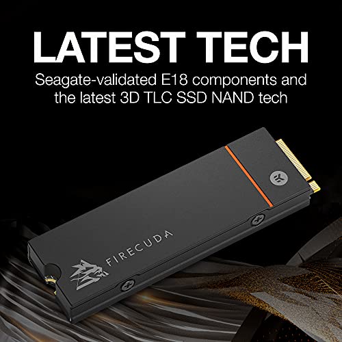 Seagate FireCuda 530 4TB Internal Solid State Drive - M.2 PCIe Gen4 ×4 NVMe 1.4, PS5 Internal SSD, speeds up to 7300MB/s, 3D TLC NAND, 5100 TBW, 1.8M MTBF, Heatsink, Rescue Services (ZP4000GM3A023)